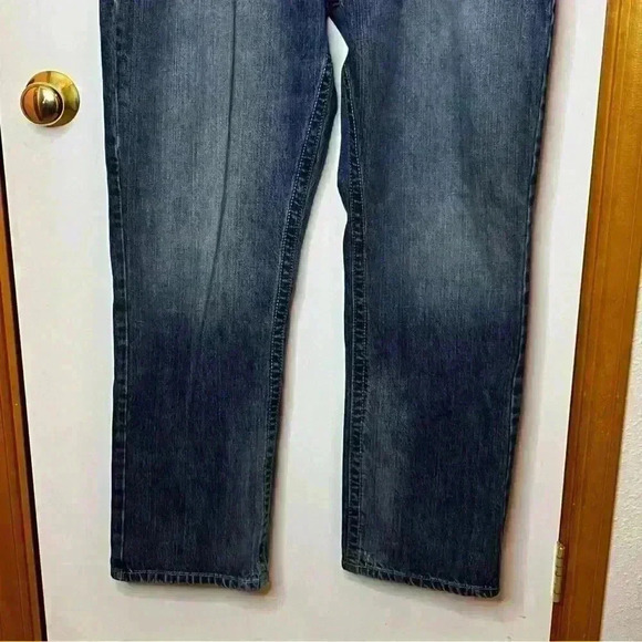 Cinch Grant Straight Leg Denim Jeans Men 38x32 Blue Distressed Relaxed Cowboy - Picture 3 of 13